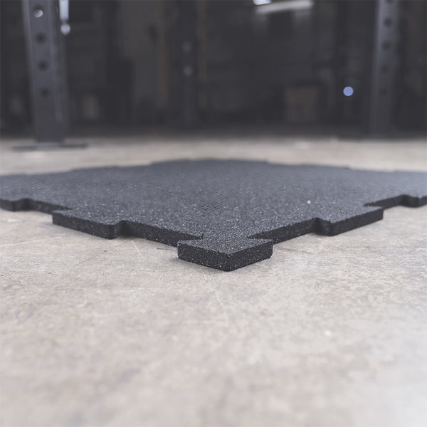 Body-Solid Tools Speckled Interlocking Rubber Flooring (Black) RFBST4PS